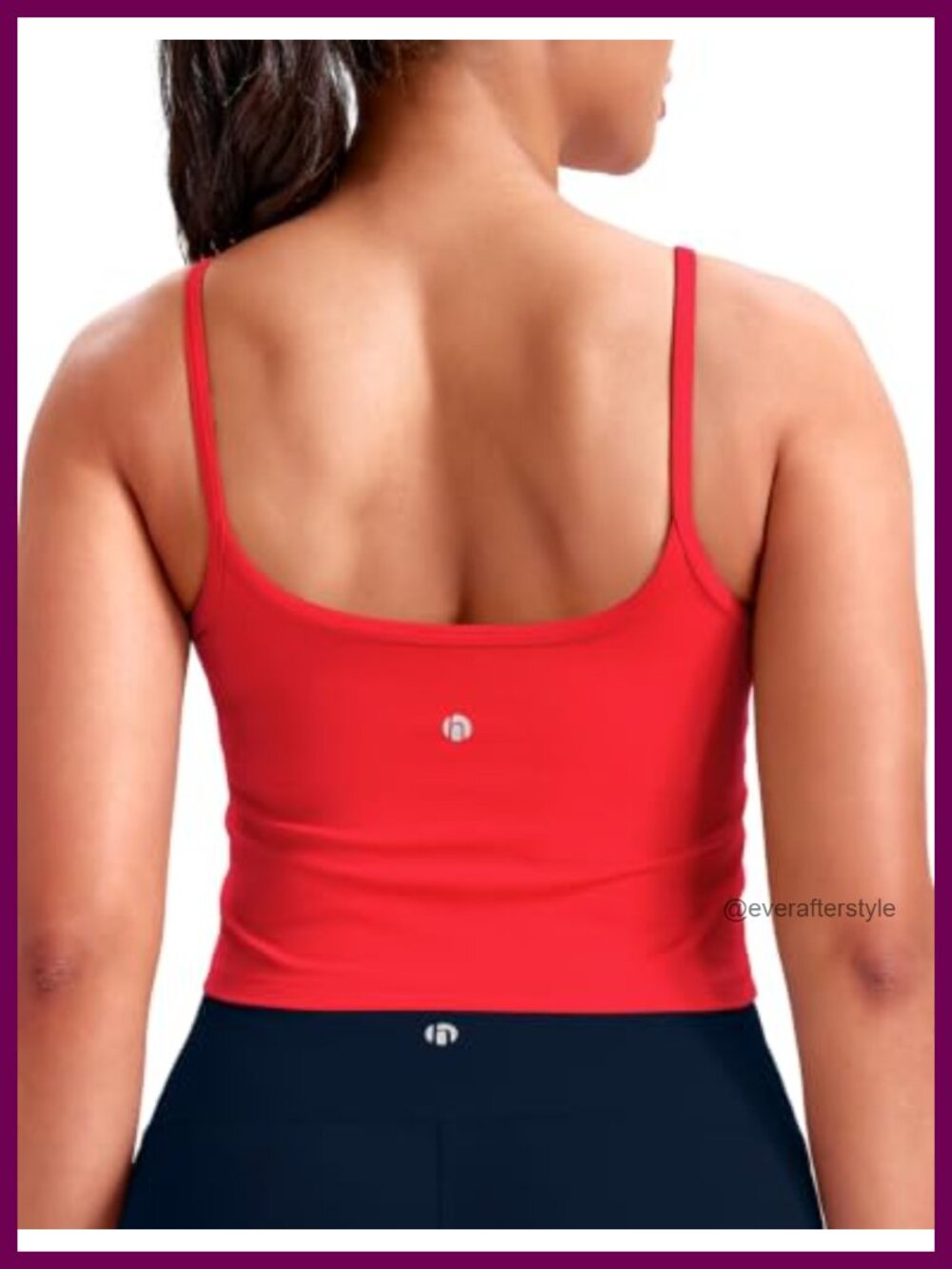 Cropped Cami Tank Top Square Neck U-Back Removable Pads Yoga